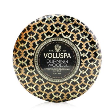 Voluspa 3 Wick Decorative Tin 芳香蠟燭 - Burning Woods340g/12oz