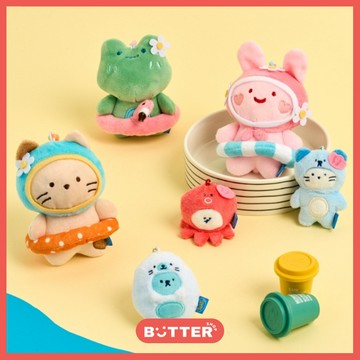 【現貨韓國正品】  BUTTER X奶油家族 酷夏系列絨毛娃娃鑰匙圈
