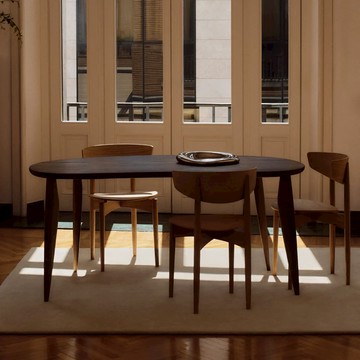 丹麥 Ferm Living FEVE 餐桌 胡桃木