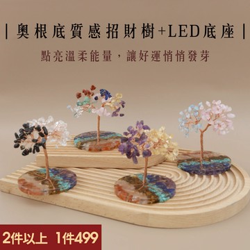 【現貨+預購】天藍小舖-奧根底質感招財樹+LED底座-共4色【A31310009】