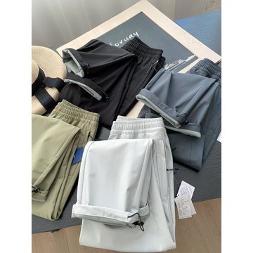 冬季戶外防風防水褲！工裝風直筒抽繩束腳薄絨休閑運動加絨保暖男