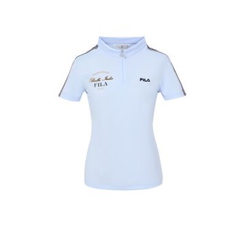 FILA 女短袖半門襟T恤-藍紫 5TEA-1716-LB
