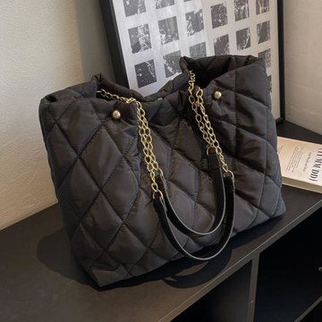 大容量時尚托特包2025新款秋冬流行菱格大包包女高級感洋氣單肩包