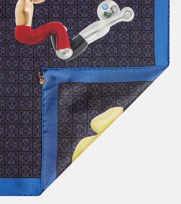 Loewe Anagram logo silk twill scarf