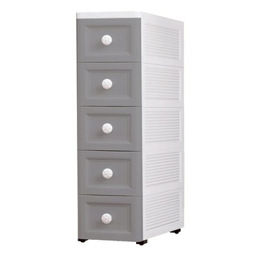 抽屜夾縫儲物收納櫃 密封款 5層  34 x 18 x 82cm  1個  灰色