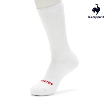 【LE COQ SPORTIF 法國公雞】男女款米白色長襪LWW03231