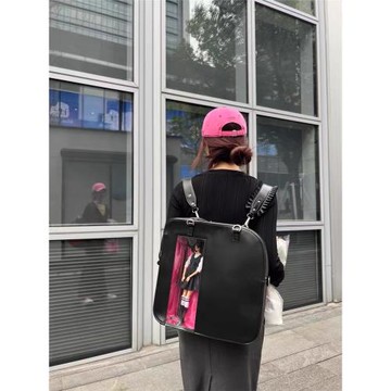芭比娃娃大容量網紅同款撞色時尚休閑雙肩斜挎單肩多功能通勤包包
