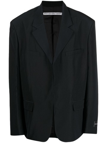 Alexander Wang - draped single-breasted blazer - men - Viscose/Polyester/Wool/Polyester - XS - Black