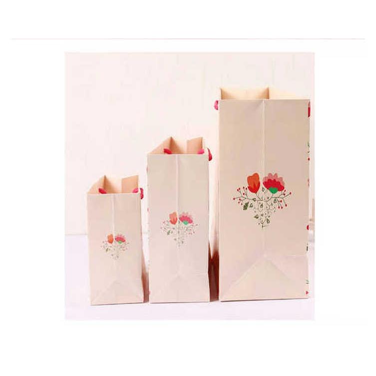 紙袋 3枚セット ペーパーバッグ ミニサイズ 手提げ袋 袋 かわいい 可愛い 英字 草花 花