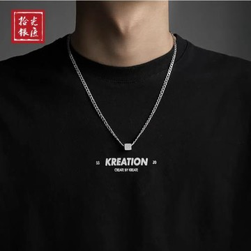 拾光銀匠 純銀王一博同款項鏈男小眾毛衣鏈ins日系鎖骨女嘻哈簡約