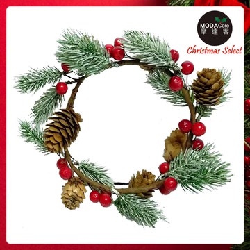 MODACore 摩達客 - 刷雪紅果小花圈-裝飾花藝