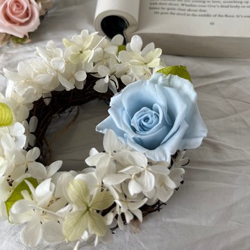 花的圓舞曲永生花圈_貳伍花坊