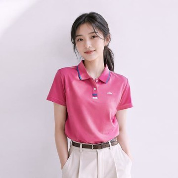 【遊遍天下】女款抗UV防曬涼感吸濕排汗短袖POLO衫 (GS1059) 粉色  M-5L大尺碼