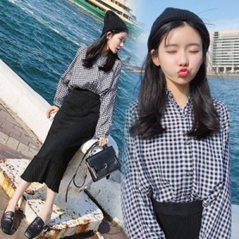 襟付き 長袖 ボリューム袖 ギンガムチェック ギンガム柄 シャツ トップス チェックシャツ ギンガムシャツ レディース 通販 Lineポイント最大10 0 Get Lineショッピング