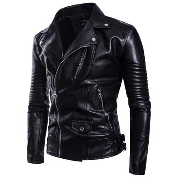 New men autumn leather jacket youth fashion coat 男皮衣外套