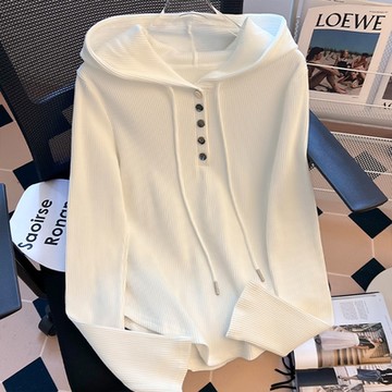 設計所在 專注內搭系列 抽繩連帽衛衣針織長袖內搭上衣 (S-XL可選)