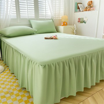 水洗棉床裙單件四季通用防滑床單三件套床墊保護套防塵床罩套1.8m