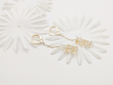 鍍18K金 黃水晶保色耳環