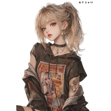 【10月新作5】07-094-0067 人物貼紙 輕龐克女孩