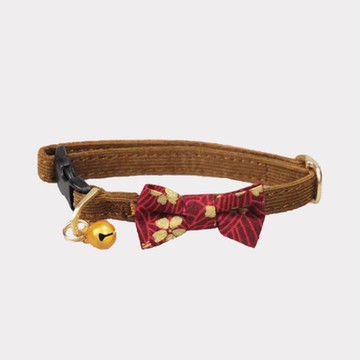 puppytie 大紅 日風蝴蝶結寵物項圈 (狗項圈 貓項圈 安全項圈 防勒 安全扣 可調整脖圍)