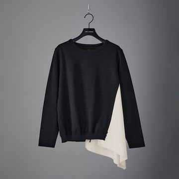 游移配色落片針織上衣