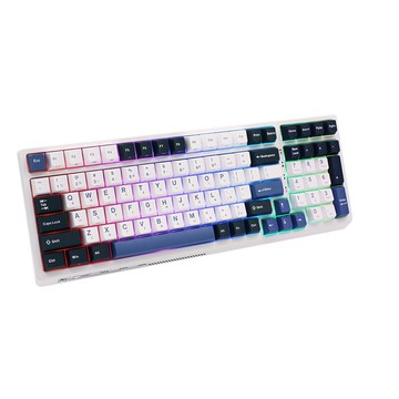 [樂維科技]RKG98機械鍵盤 藍牙三模PBT鍵帽 100鍵K黃軸 RGB 藍色潮汐｜注音