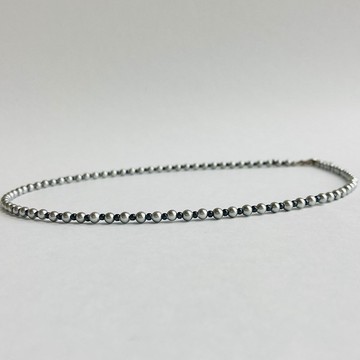 貝殼珍珠與珠飾項鍊 / 3.5mm、約42cm / 銀灰色 / R / made in japan