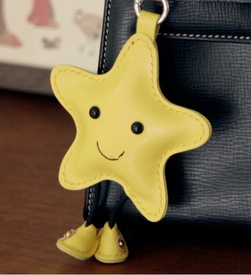 【 客制禮物】 可愛星星小掛件 皮革diy材料包/完成品 包掛 吊飾