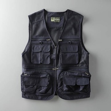 戶外釣魚多功能機能工裝廉航馬甲男運動背心外貿出口坎肩馬夾外套