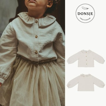 荷蘭 Donsje 荷葉領排釦公主袖襯衫