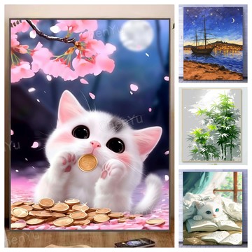 💛盒裝💛台中寄出💛 DIY鑽石貼畫 5D鑽石畫 點鑽畫 DIY立體鑽貼畫 鑽石貼 貼鑽畫鑽畫手工藝手作圓形鑽