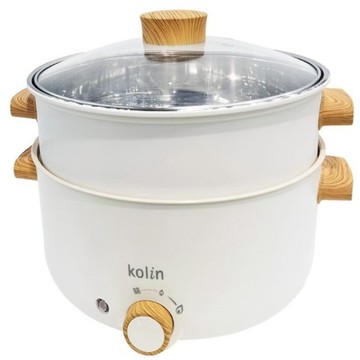 【出清品】63_Kolin 歌林 3L多功能蒸煮料理鍋 KHL-SD2366, 白色, 1個
