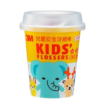 3m 兒童安全牙線棒(杯裝) 8種動物*4種顏色=32種,共55支