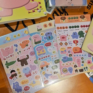 【coloryeah】可愛手賬文具/裝飾運勢你好棒棒主題防水貼紙
