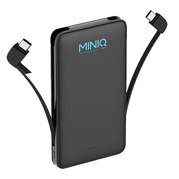 十全miniQ自帶雙C線快充行動電源/MD-BP071/B/黑