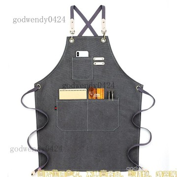 不易破損帆布圍裙露營圍裙咖啡師防水工作服耐臟戶外帆布圍裙擺攤年輕人復古風 烘焙 圍裙 手沖咖啡圍裙 防潑水圍裙 牛仔圍裙