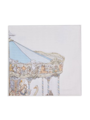 Atelier Choux - illustration-print organic cotton blanket - kids - Organic Cotton - One Size - White