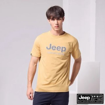 JEEP 男裝 經典立體Logo印花短袖T恤-黃色