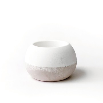 (預購) 奶茶系列 | 圓潤造型雙色水泥盆器 小肥圓