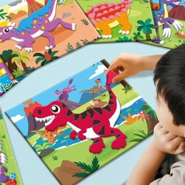 兒童恐龍EVA立體貼畫幼兒園手工diy3d制作材料男孩霸王龍貼紙玩具