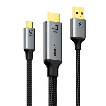 CABLETIME 4K 60Hz 影音傳輸線 附USB供電線 支援AR眼鏡/便攜螢幕/PS5/Switch 2M CC18L