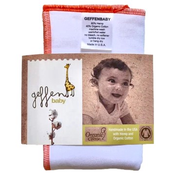 geffen baby 折式布尿布Jersey XS 60%麻40%有機棉 美國製  橘邊  1個