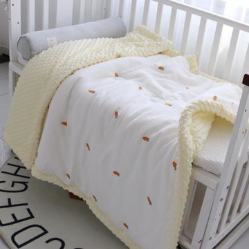 兒童被子四季被純棉刺繡皺皺紗布被子嬰兒豆豆毯新生兒寶寶夏涼被