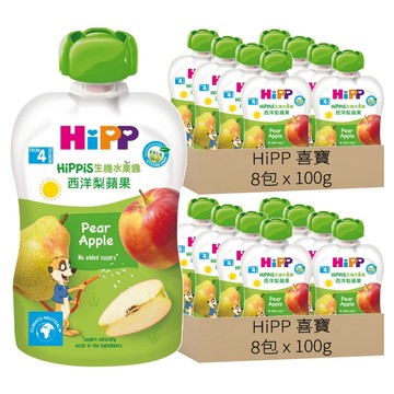 HiPP 喜寶 生機水果趣 西洋梨蘋果 4個月以上  100g  16包