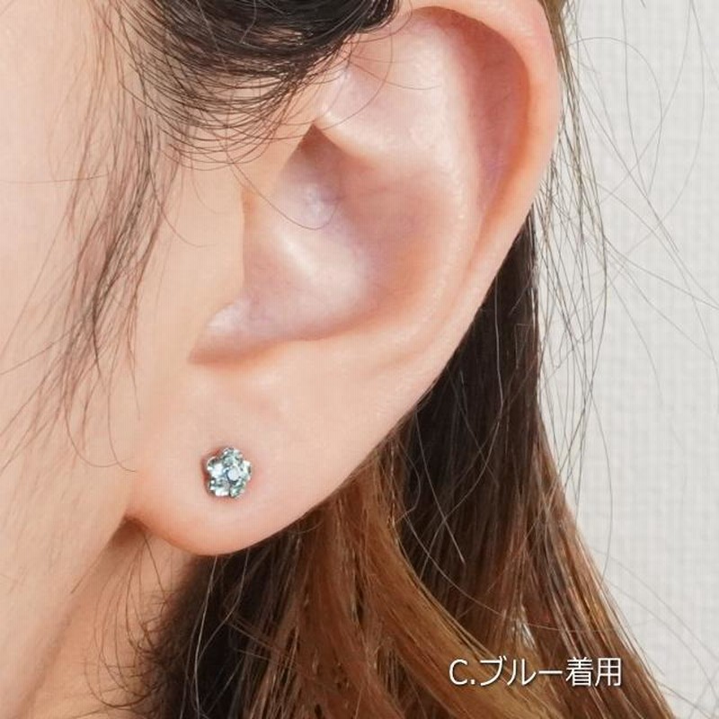 ピアス スワロフスキー フラワー サージカルステンレス 小さい
