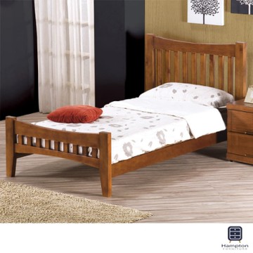 Hampton雷思麗柚木色3.5尺單人床架-107*200*100cm
