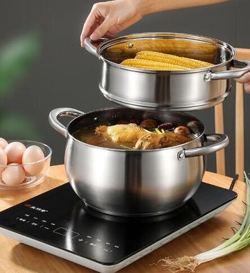 蒸籠 小蒸鍋304不銹鋼三層加厚3層2多1雙層蒸籠家用煤氣灶用電磁爐湯鍋