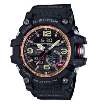 CASIO卡西歐G-SHOCK 雙傳感器 數位羅盤與溫度 泥人(黑玫瑰金) GG-1000RG-1A