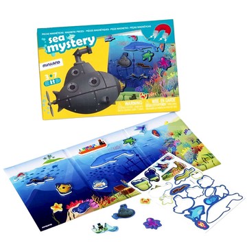 Miniland 深海尋寶磁鐵遊戲板 19片 海洋動物造型磁鐵 啟蒙幼童想像力及創意邏輯  1組