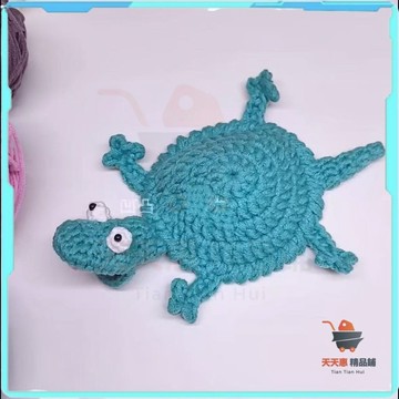 免運🔥成品 小蜥蜴湯姆杯墊 蜥蜴杯墊 松鼠杯墊 蜥蜴湯姆周邊 編織杯墊 玩偶編織 diy材料包 毛線鉤針 小動物手工自制